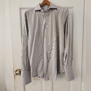 Brooks Brothers long-sleeved  striped men's dress shirt with French Cuffs